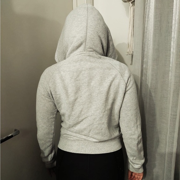 Nike ➰ ladies grey long sleeve jacket w draw string hoody XS - Picture 3 of 6